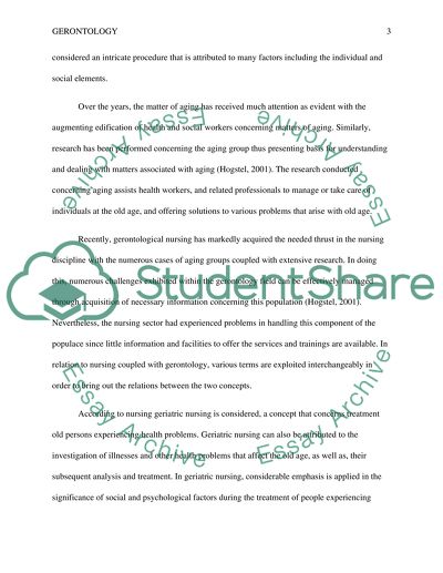 Major Factors of Gerontology