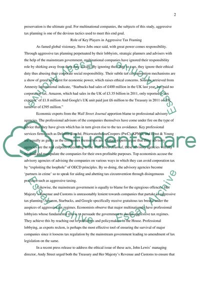 The Art of Aggressive Tax Planning