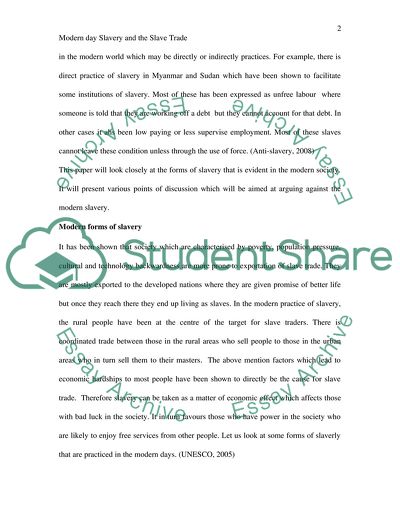 Modern Day Slavery and the Slave Trade