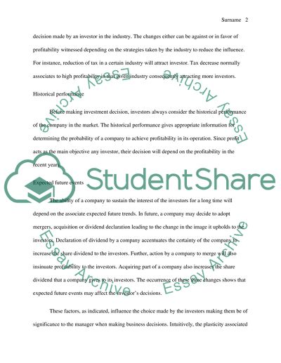 Influencing Investment Decisions