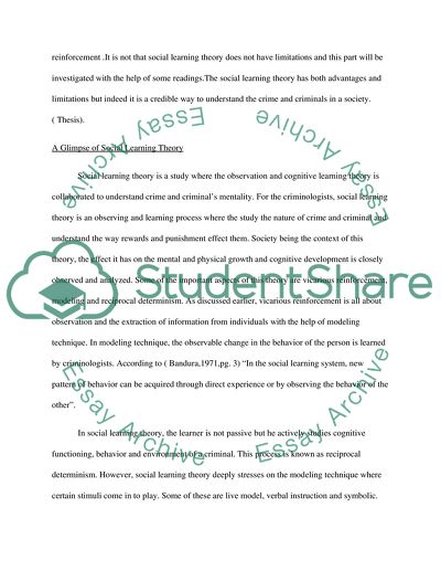 Crime and Social Learning Theory