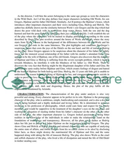 Critical Analysis of the Wild Duck Play