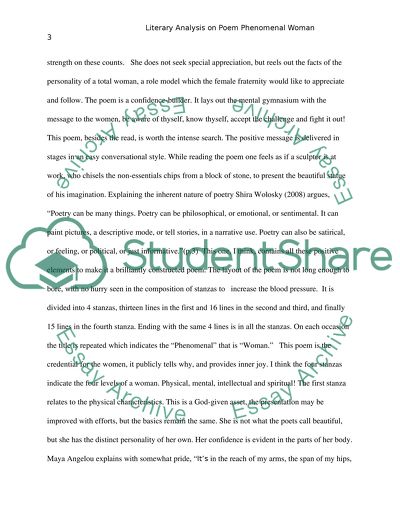 Literary Analysis on Poem Phenomenal Woman