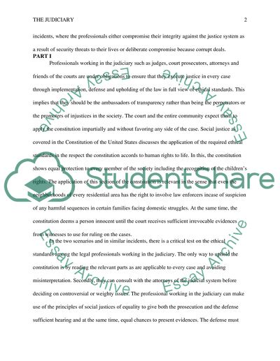 The Role of the Judiciary in the Pursuit