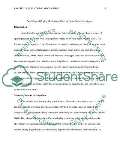 Psychological Coping Mechanisms Used by Crime Scene Investigators