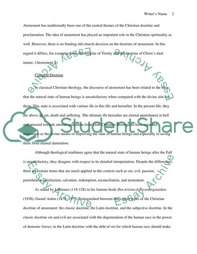 Atonement - in the Views of Anselm and Abelard
