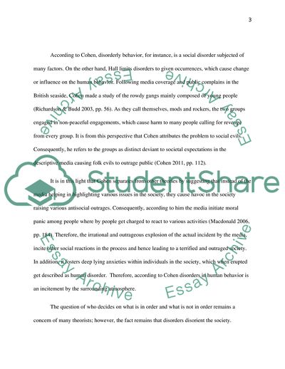 Cohens Study of Disorderly Behavior with that of Hall