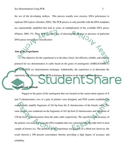 Sex Determination using PCR