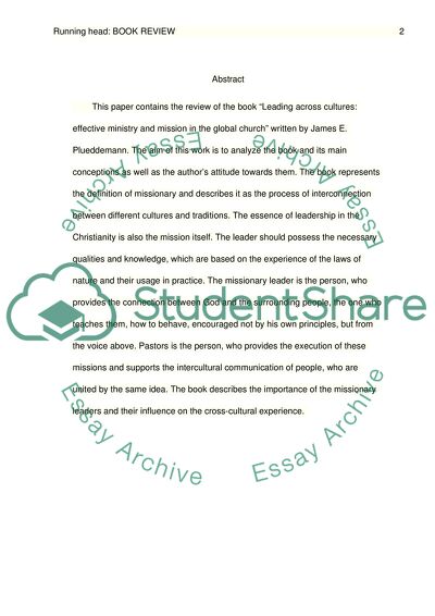 Analysis of Leading across Cultures by James Plueddemann