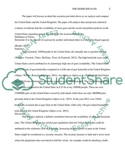Higher Homicide Cases in the US due to the Increased Availability of Guns