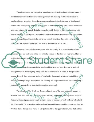 What is the importance of heroism and glory in the Iliad and in the Aeneid