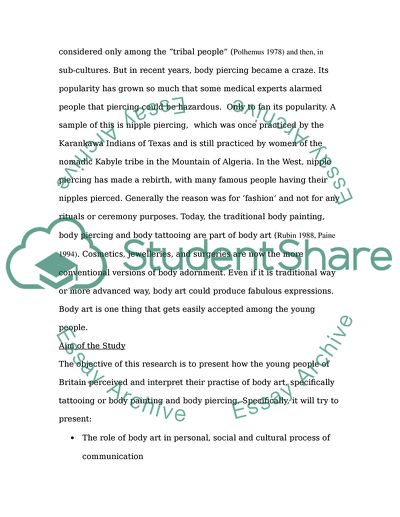 The Importance of Body Art as Part of Young People Identity in Britain