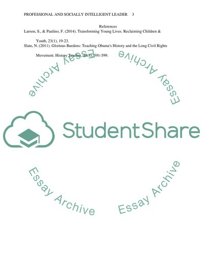 Professional and Socially Intelligent Leader