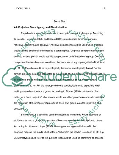 Prejudice, Stereotypes and Discrimination in Social Psychology