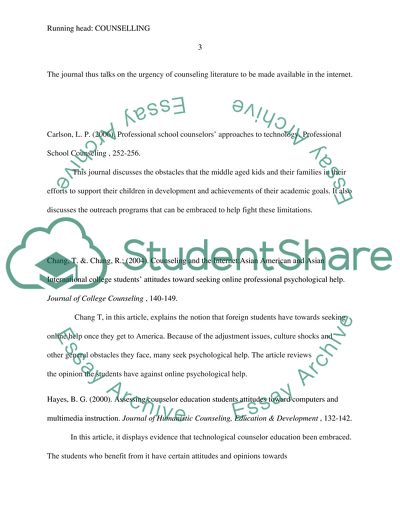 Standards for the Practice of WebCounseling