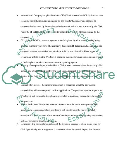 Plan of Implementing the Windows 8 Upgrade in Crescent Manufacturing Inc