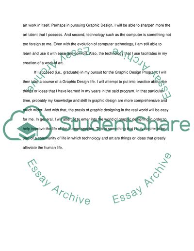 Graphic Design career statement (for admission)