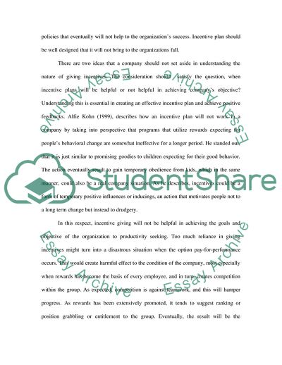 Incentive Plans Paper