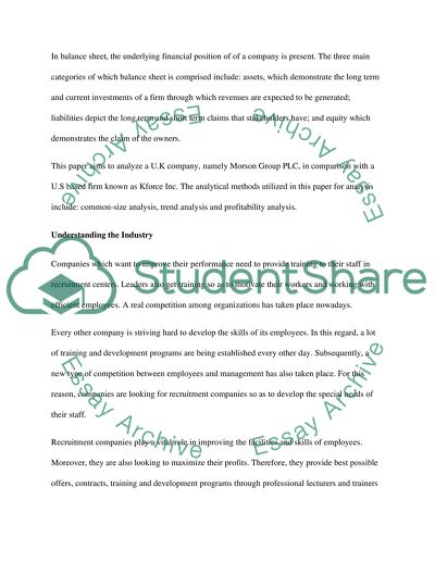 Decomposition Framework for Financial Analysis. Kforce Inc. and Morson Group Plc