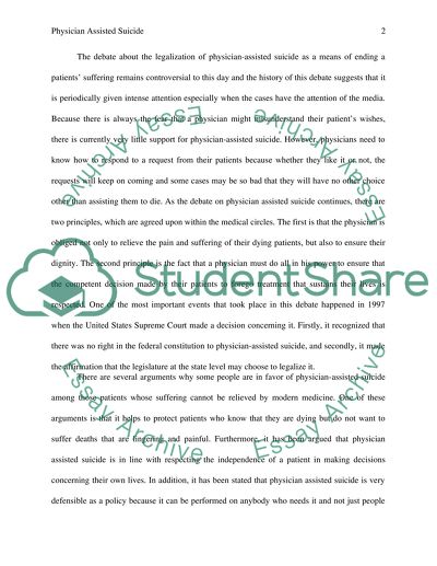 Physician Assisted Suicide