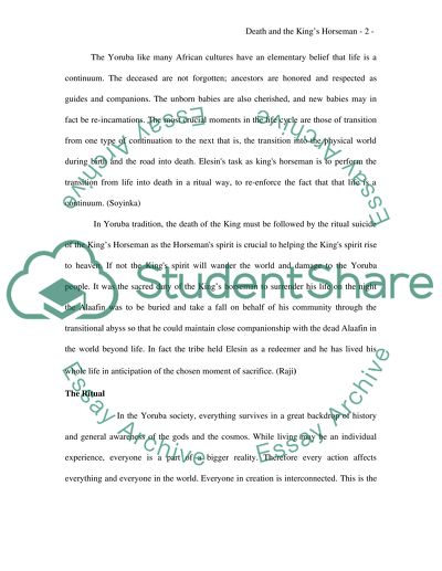 Death and the Kings Horseman by Soyinka: Is Elesin a Tragic Hero