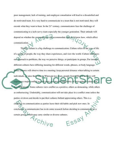 Communication Challenges