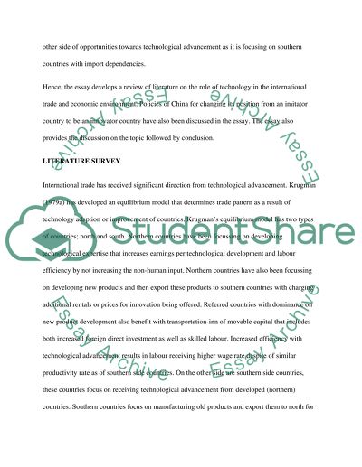 The Role of Technology in the International Trade and Economic Environment