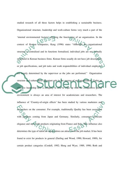 Korean OEM Suppliers: International Business Management Strategy