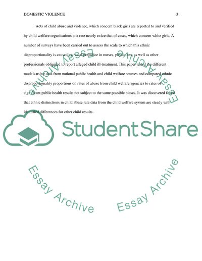 Domestic Violence: The Risks of Childhood Abuse and Future Violence among Black Females