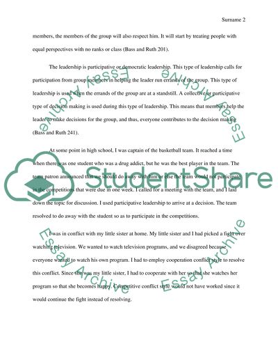 Leadership Styles and Conflict Resolution