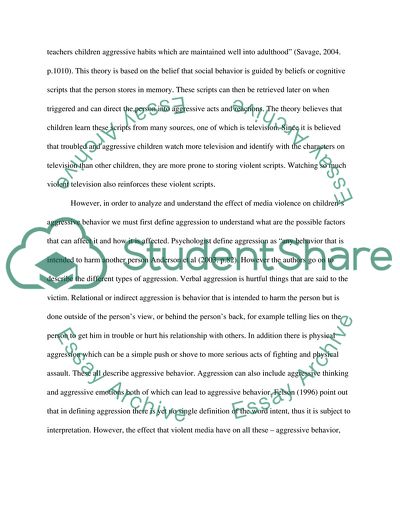 The Connection Between Media Violence and Aggressive Behavior