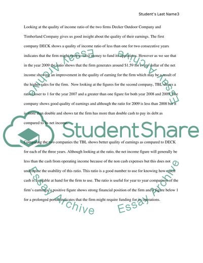 Quality of income ratio