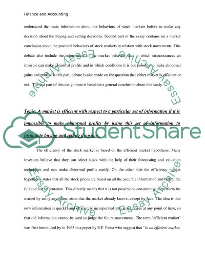 Behaviors of Stock Markets