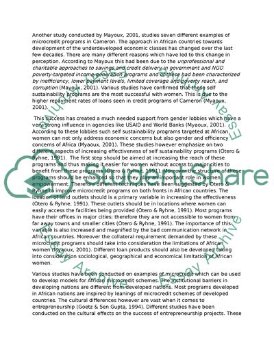 Microcredit, women and empowerment