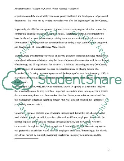 Personnel Management to Human Resource Management