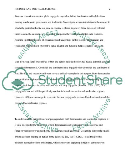 War Propaganda Produced by Democracies and Totalitarian Regimes