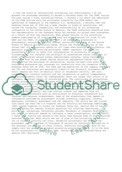 Accounting Profession and Ethic