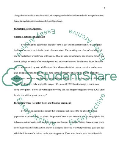 Is Anthropogenetic Climate Change a Problem that Needs Immediate and/or Long Term Attention