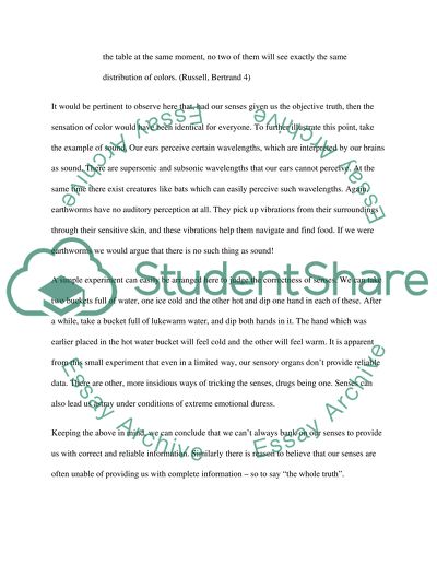 When Should We Trust Our Senses to Give Us the Truth