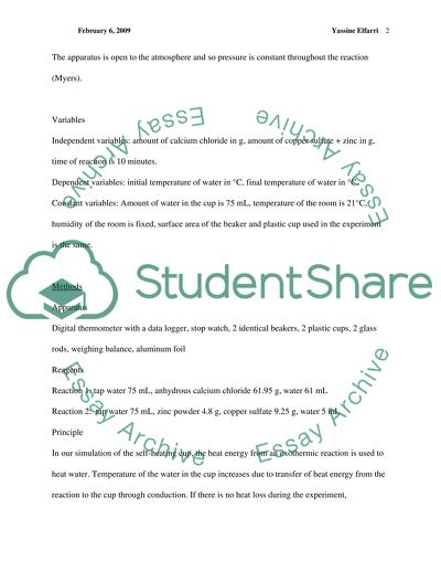 Chemistry Lab report