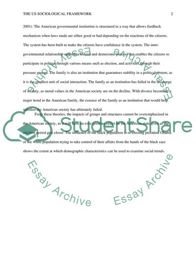 The US Sociological Framework and Socialization