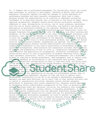 Performance Management for Disciplinary Action