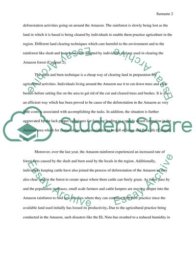 Deforestation In the amazon