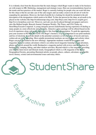 Business Management of Roger