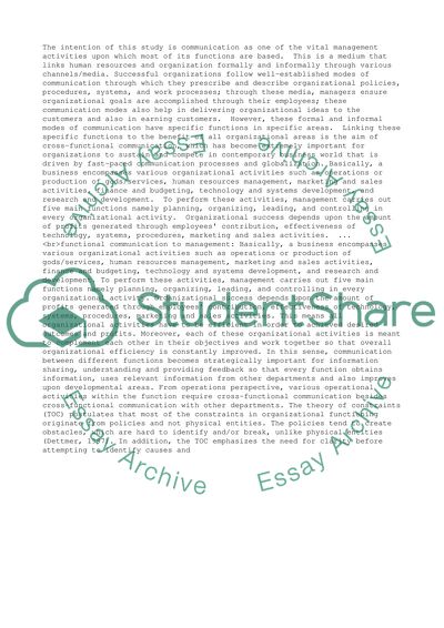 Cross-functional Communication