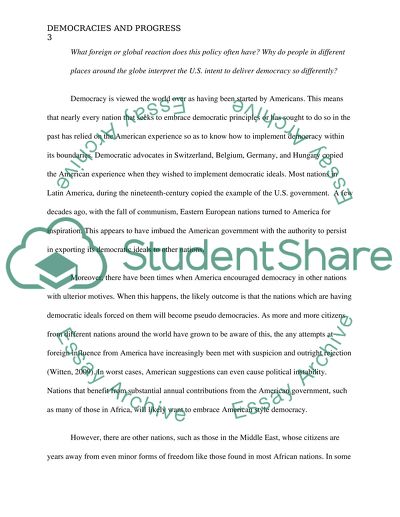 Democracies and Progress