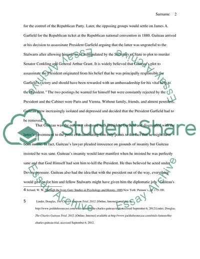 The Assassination of President Garfield (Document Analysis Assignment)