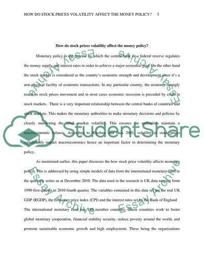 How Do Stock Prices Volatility Affect the Money Policy