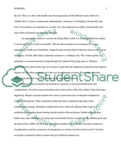 Evidence Based Practice of Repeat Cesarean Sections and Vaginal Births after Cesarean Section