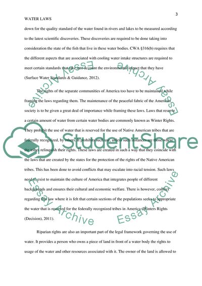 Water Laws in the United States of America